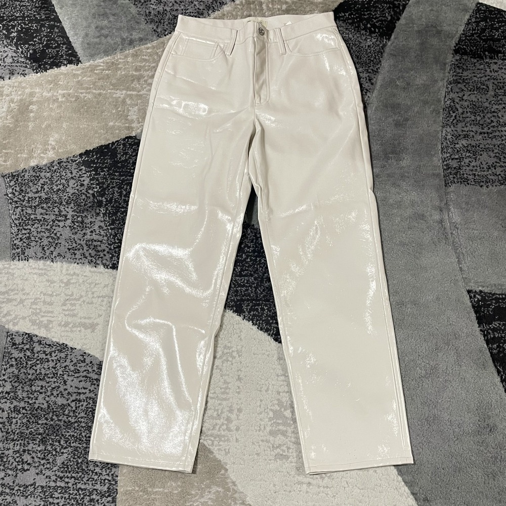 Madewell Pants Women 28 The Perfect Vintage Straight Jean Faux Leather High Rise